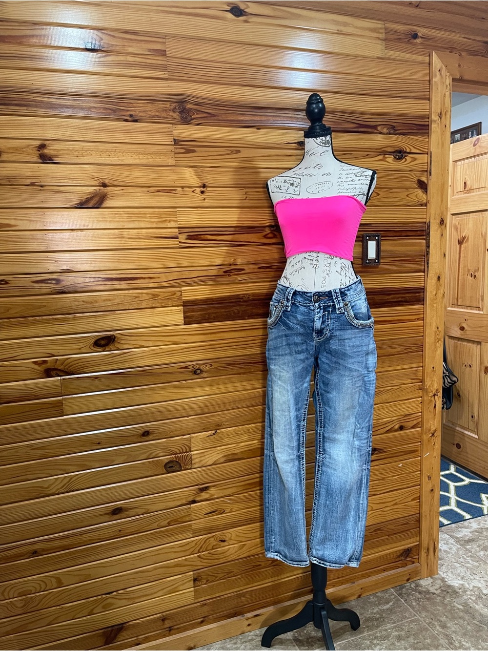 Rock Revival Distressed Blue Boyfriend Jeans